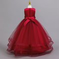 thumbnail image 5 of Girls Pageant Princess Sleeve Flower Ball Gown Dress, Kids Wedding Bridesmaid Pageant Party Formal Long Gown Princess Tulle Floral Embroidery Girl Birthday Party Dresses - 2-10T, 5 of 7