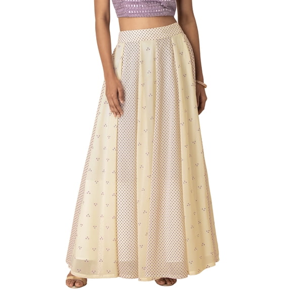 Ivory Bandhani Printed Lehenga Skirt