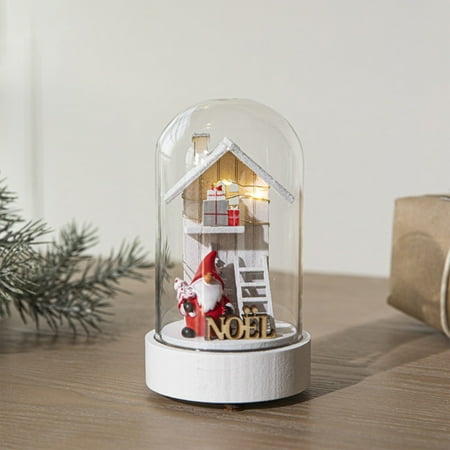 

Nordic Reindeers Lights Small Night Lights Snow Decorations Christmas Trees Glass Houses Christmas Decorations(Desktop Ornament)