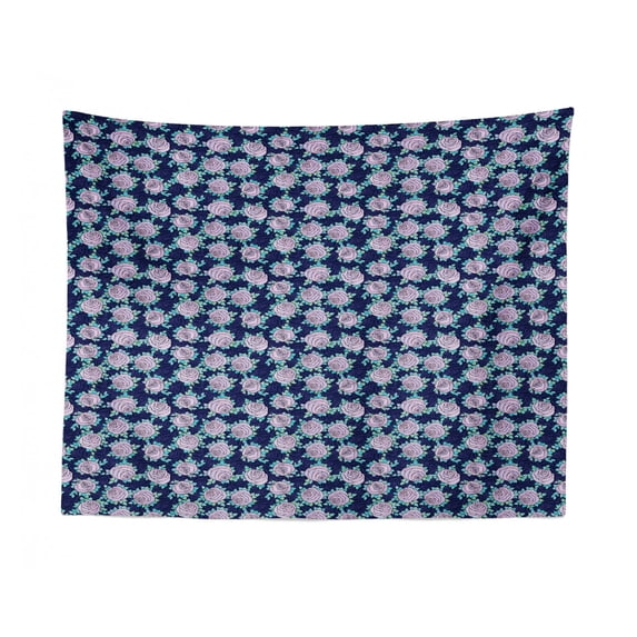 Floral Tapestry, Creative Hand-Drawn Different Blossom Motifs Lively Meadow Spring Field Themed Art, Fabric Wall Hanging Decor for Bedroom Living Room Dorm, 2 Sizes, Multicolor, by Ambesonne