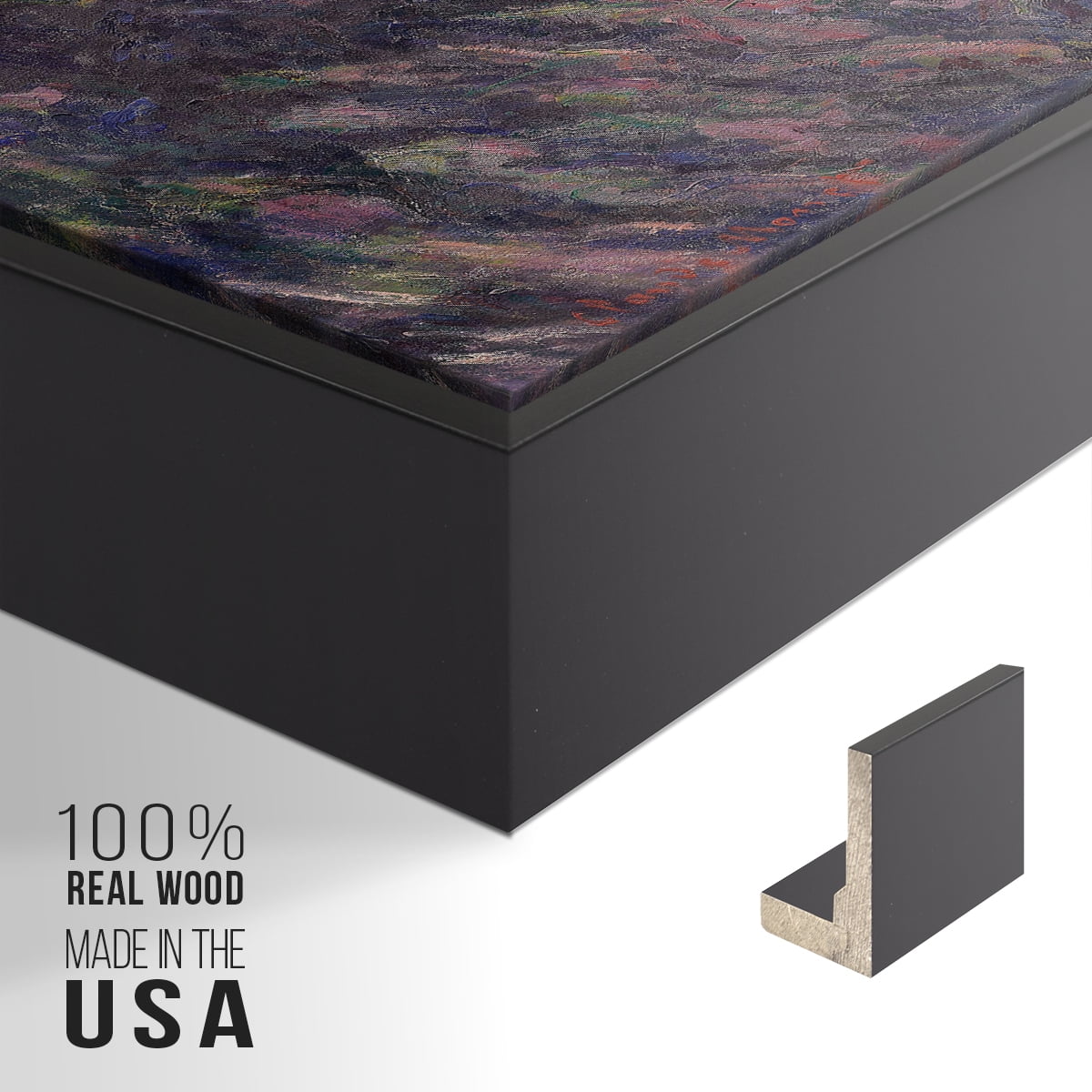 Vintage Landscape-CLIX By Wexford Home Framed in Black Wood Gallery Wrapped Canvas 25 in. x 37 in.
