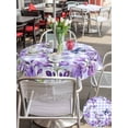 thumbnail image 5 of Outdoor Tablecloths with Umbrella Hole & Zipper, Purple Flowers Round Tablecloth 54 Inch, Butterfly Spring Floral Checkered Farmhouse Waterproof Table Cloth, Patio/Pool/Picnic Table Covers, 5 of 8