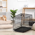 thumbnail image 7 of 30" Dog Crate, Folding Metal Wire Dog Cage with Double Door & Double Lock, Portable Pet Crate Kennel for Small Medium Dogs Cats Rabbits, Black, 7 of 7