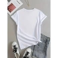 thumbnail image 2 of Women'S Casual Love Like Jesus Heart Print Short Sleeve T-Shirt, Round Neck, Knit Fabric, Stretchy, All Seasons Tee For Adult, Men, Women, Teen, Teenager, Adolescent, Youth, 2 of 5