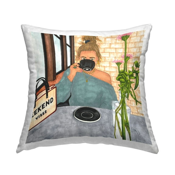 Stupell Industries Weekend Vibes Woman Decorative Printed Throw Pillow Design by Ale Saiz Studio