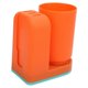 thumbnail image 5 of Toothbrush Cup Holder Multipurpose Modern Simple Design Space Saving Wall Mounted Toothbrush Holder with Cup Orange, 5 of 5