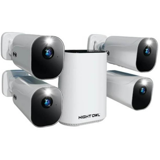 Hub Wi-Fi Night Owl con tarjeta microSD de 64 GB y 4 cámaras con batería