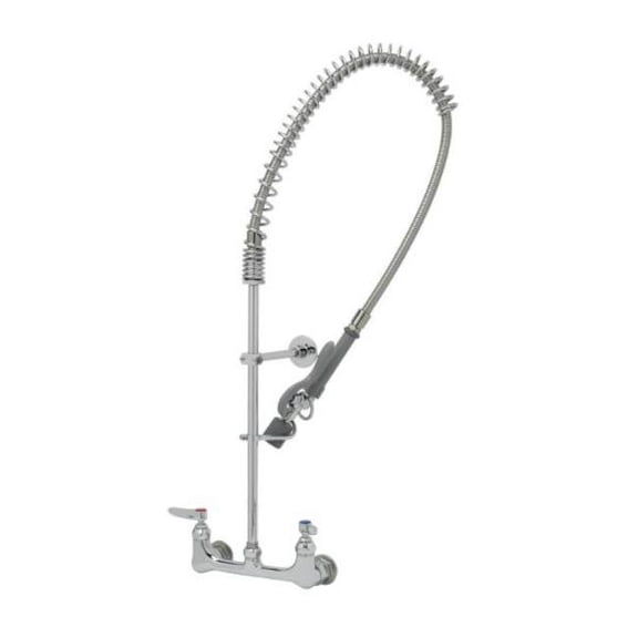 T And S Brass B-0133-Bj Easyinstall Pre-Rinse, Spring Action, 8" Wall Mount, Wall Bracket,