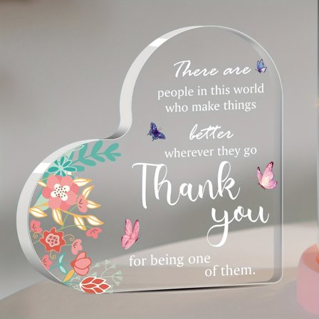 Heart-Shaped Acrylic Desktop Decor - Perfect Gratitude Gift for Friends & Family, No Batteries Required, Transparent, Desktop Gift 3.9x3.9inch