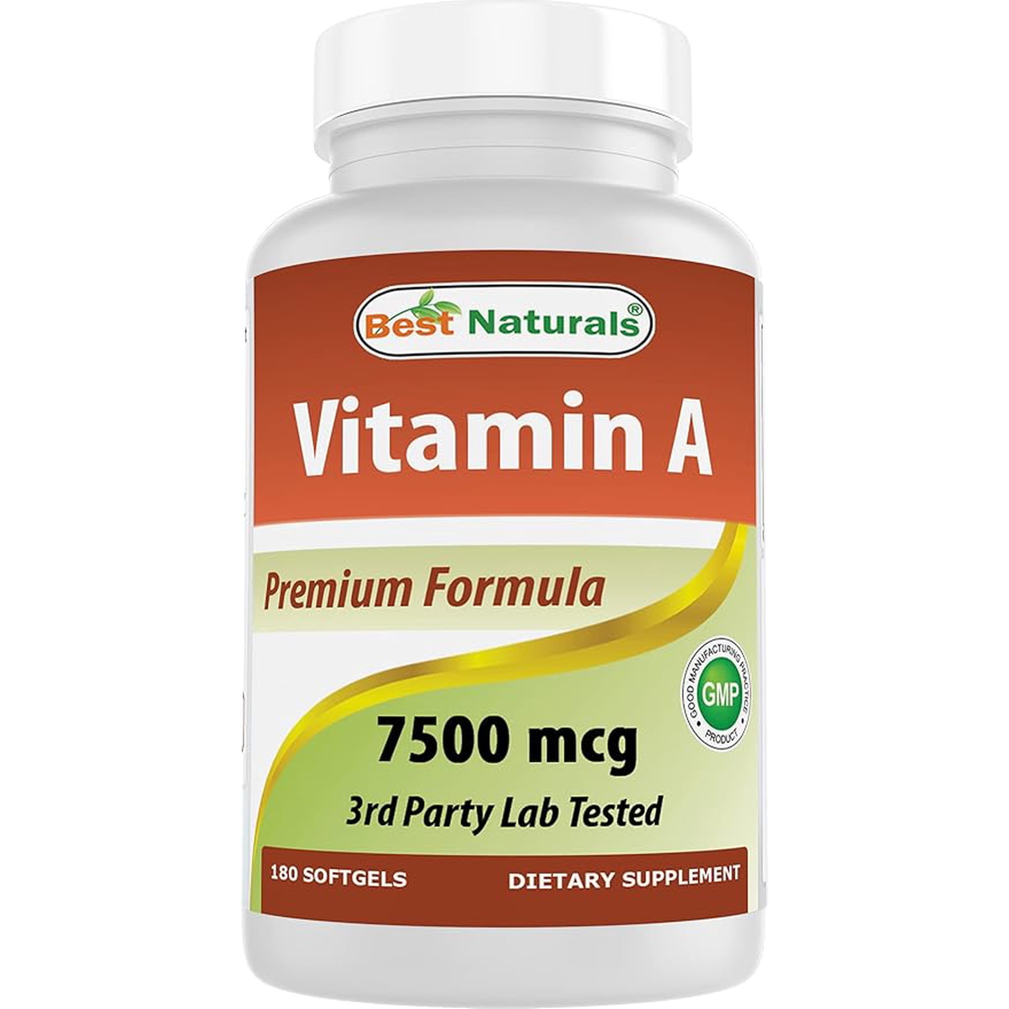 Best Naturals Vitamin A 7500mcg 180 Softgels for Healthy Vision and Immune System