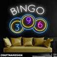 thumbnail image 2 of Craftnamesign Bingo Neon Sign, Game Room Wall Decor, Bingo Ball Wall Art, 2 of 4