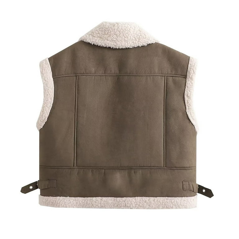 Meichang Women's Outerwear Vests Sherpa Fleece Jacket