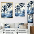 thumbnail image 4 of Designart "Shadowy Vintage Blue Palm Trees II" Palms & Palm Trees Floater Framed Wall Art Prints, 4 of 5
