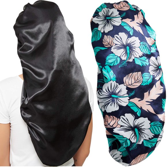 2 Pcs Silk Bonnet For Women Satin, Soft Elastic Band Silky Sleeping Cap Big Bonnets For Women Bonnet For Braids