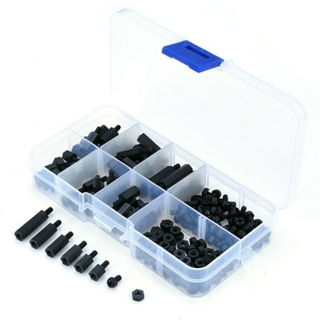 

1 Set 180 Pcs/set Plastic M3 Nylon Spacers Screws Nut Assortment Kit with Plastic Storage Box