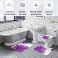 thumbnail image 5 of Purple Gold Bath Mat 3 Piece Bathroom Rug Set, Abstract Flower Ombre Aesthetics Paint Non Slip Bath Rug Contour Mat and Toilet Lid Cover, Absorbent Shower Mats Soft Bath Rugs and Mats Sets, 5 of 8