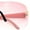 All Pink, variant on Rimless Shield Wrap Around Y2K Super Sleek Plastic Arm Sunglasses All Pink