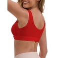 thumbnail image 3 of INSPIRE CHIC Women's Bras Front Closure Wireless Postpartum Breastfeeding Lingerie V-Neck Push Up Ribbed Nursing L Red, 3 of 5