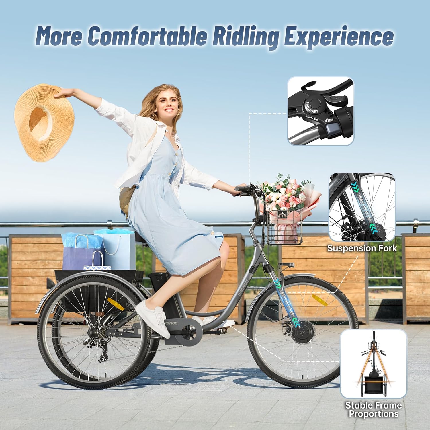 26" Electric Bikes for Adults 1000W Peak Motor up to 70 Miles Range 28 mph Max Speed Full Suspension Ebike 36V 13.5AH Removable Battery E-Mountain Bikes 7 Speed, Adjustable Handlebar, UL2849 by SGS