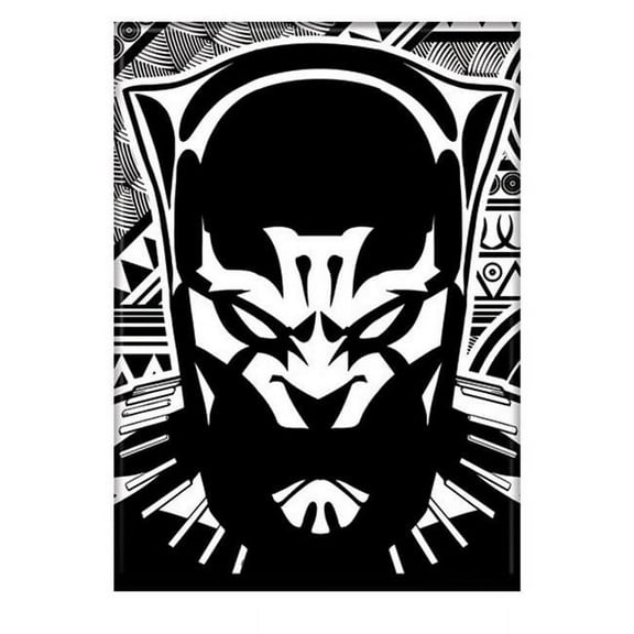 Black Panther magbpblkwhite Black Panther Black & White Magnet