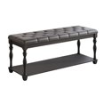 thumbnail image 3 of CraftPorch  2 Piece Bedroom Bench Set Transitional Button Tufted Bed Black - Full, 3 of 5