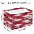 thumbnail image 4 of Red White Diagonal Plaids 3d Snowflakes Christmas Square Storage Bins with Handles Collapsible Containing Box 1 Pack, 4 of 9