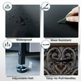 thumbnail image 5 of Farmhouse Dresser for Bedroom with 4 Storage Drawers Wooden Floral Patterns Swirling Vines Symmetry Curved Lines Intricate Dressers Chest of Drawers Fabric Closet Organizers for Entryway, 5 of 7