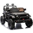 thumbnail image 6 of 24V Two Seater Ride On Car Toys with Remote Control, 4 Wheel Suspension Electric Car for Kids, 400W Dual Motors, 19.69" Seat, LED Headlights, Searchlights, Bluetooth, Ride on Toys for Ages 3+, Black, 6 of 6