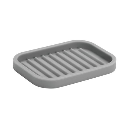 InterDesign Lineo Soap Dish, Gray (Best Soap Dish To Keep Soap Dry)