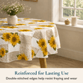 thumbnail image 4 of ComfiTime Vinyl Tablecloth - 60 Round Wipeable Plastic Table Cover, Flannel-Backed, Waterproof, Easy-Clean, Sunflower, 4 of 10