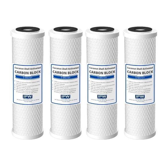 4 Pack of Compatible Filters for Watts (WCBCS975RV) Carbon Block Water Filter Cartridge