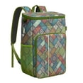 thumbnail image 1 of Nordic Style Boho Cooler Backpack - 20L Insulated Leakproof Bag, Bohemian Design for Beach, 1 of 6