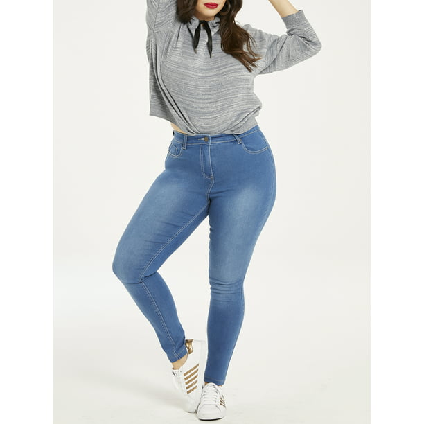 Simply Be - Simply Be Women's Plus Size Lucy High Waisted Skinny Jeans ...