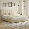thumbnail image 4 of VECELO Upholstered Bed Frame with 4 Storage Drawers, King Size Modern Platform Bed Frame with Adjustable Headboard, No Box Spring Needed, Beige, 4 of 8
