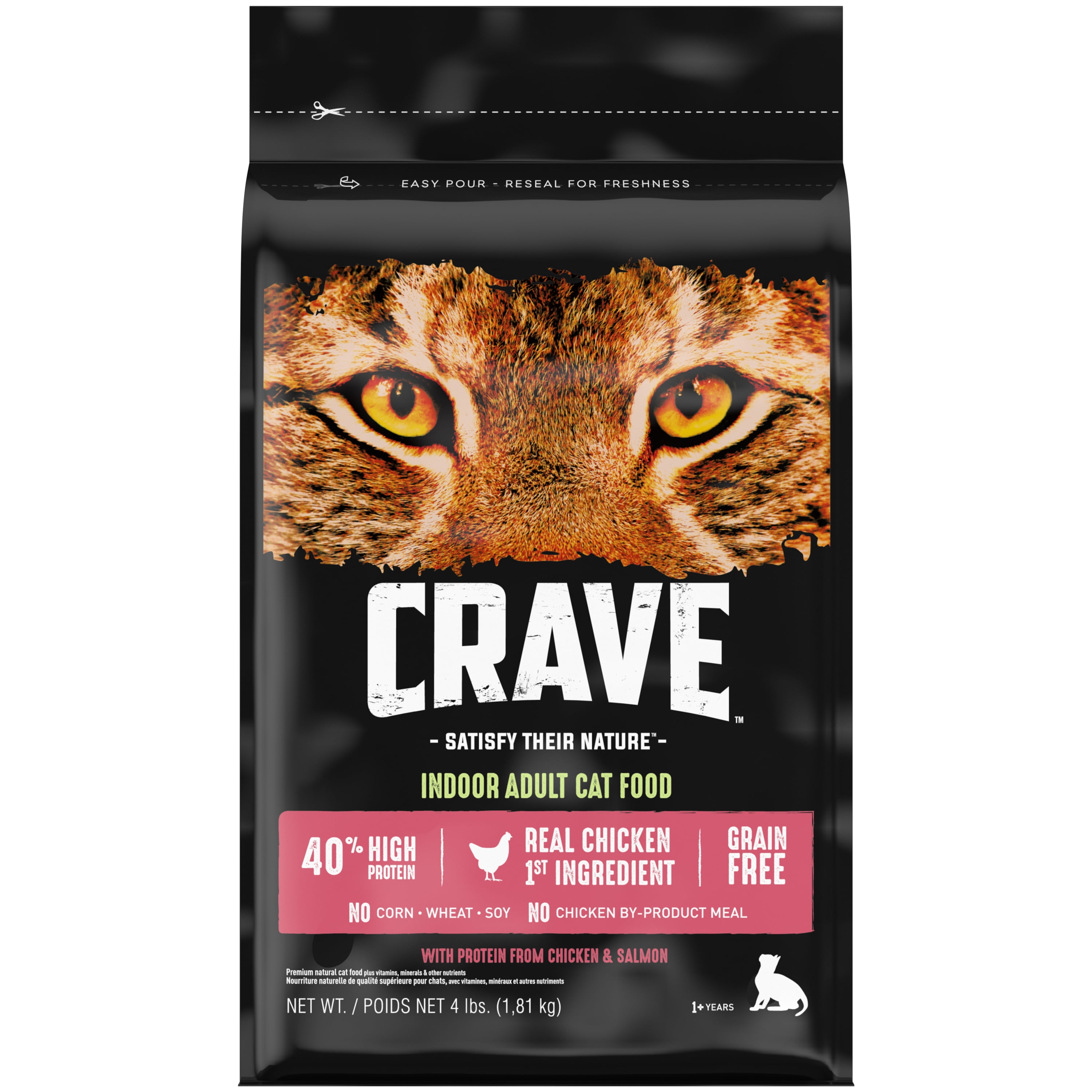 CRAVE Grain Free Indoor Adult Dry Cat Food with Protein from Chicken ...
