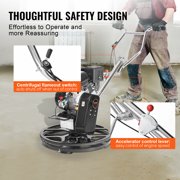 VEVOR Power Trowel, 24” Walk-Behind Cement Trowel with Float Pan, 6HP Gas-Powered Smooth Concrete Surface Finisher, Heavy Duty Commercial Screed Concrete Cement with Finishing Blade, Orange
