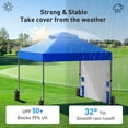 thumbnail image 5 of CHITOOMA 10 x 10ft Pop up Canopy Tent, Instant Outdoor Shelter Easy Portable Straight Leg Canopy Tent with Pockets Sidewall, Blue, 5 of 11