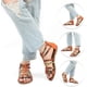 thumbnail image 2 of Sandalias planas para mujer, sandalias de verano, sandalias de vestir de gladiador, pantuflas de tobillo, correas tejidas, chancletas, tanga, zapatos de playa bohemios Xemadio WMZL-1678-5, 2 of 7