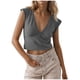 thumbnail image 1 of Camisetas para las Mujeres de Ajuste Suelto Casual Sólido V-Cuello Blusa, Moda Manga Corta Cuello Redondo Top para el Hogar Y el Uso Diario, Tela Suave, 1 of 7