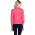 thumbnail image 4 of Cielo 1985 Women's Open Bolero Cardigan Sweater - cropped 3/4 sleeves lightweight - By The Simply Fashion pink L, 4 of 6