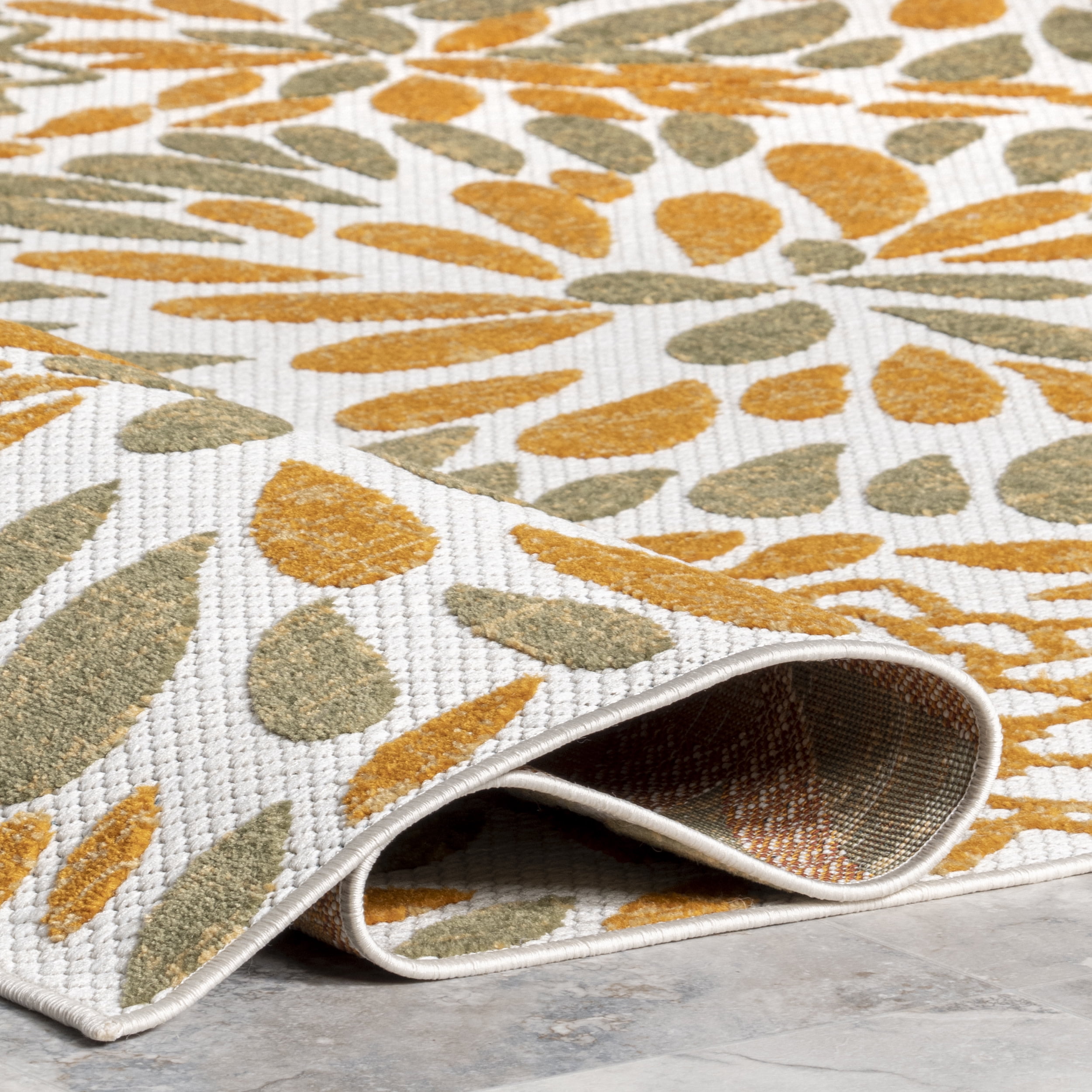 nuLOOM Monique Floral Indoor/Outdoor Orange 5' x 8' Modern Area Rug