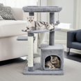 thumbnail image 4 of Pefilos 33" Cat Tree for Small Indoor Cats, Plush Cat Tower with Large Cat Condo, Perch and Sisal Cat Scratching Post for Kittens, Gray, 4 of 7