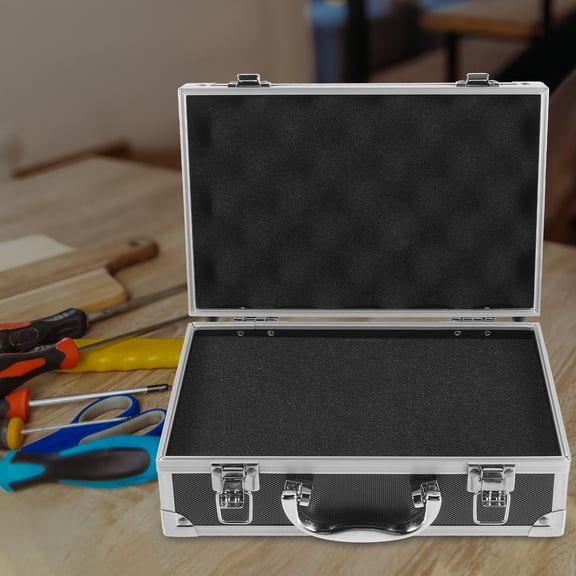 CIMAXIC Portable Aluminium Tool Box Organizer Black for Mail Collection and Storage