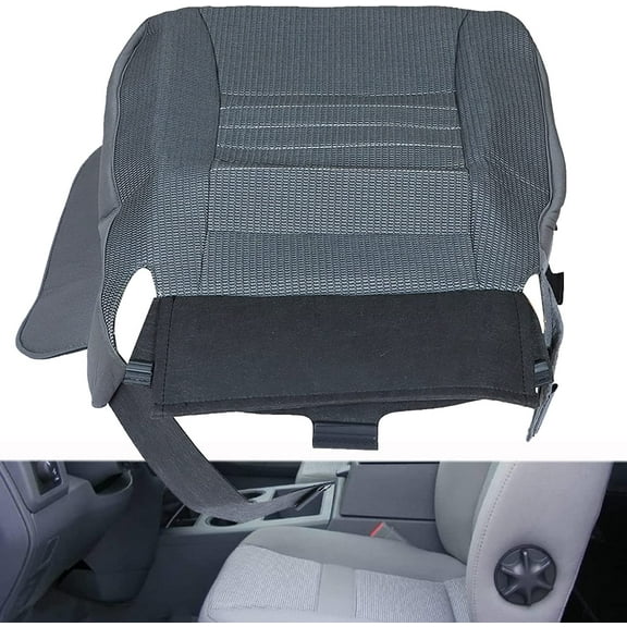 munirater Front Driver Bottom Cloth Seat Cover Gray Replacement for 2006-2009 Dodge Ram 2500 3500