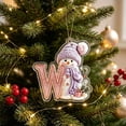 thumbnail image 7 of romoty Personalized Christmas Letter Ornaments, Cute Purple Snowman Initial Pendants, 2D Flat Acrylic Monogram Tree Car Mirror Decor, 7 of 7