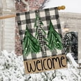 thumbnail image 3 of Welcome Christmas Trees Garden Flag 28 x 40 Inch Vertical Double Sided Buffalo Plaid Winter Holiday Yard Outside Xmas Décor, 3 of 6