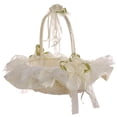 thumbnail image 4 of Cesta De La Niña De La Ceremonia De Boda Del Satén Elegante, 4 of 7