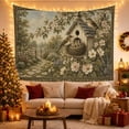 thumbnail image 3 of Birdhouse with Baby Birds in a Blossoming Garden Serene Vintage for Nature Lovers Cottagecore Home Decor Housewarming Gift Tapestry Wall Hanging for Living Room and Bedroom, 3 of 7