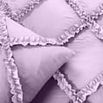 thumbnail image 3 of Diamond Ruffle Duvet Cover 3 Piece Set with Zipper, 400 Thread Count & 100% Egyptian Cotton, Luxury Design and Quilts Protector with Pillowcases - Lavender Solid, Oversized King Plus Size., 3 of 5