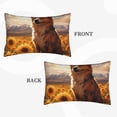 thumbnail image 3 of Binfone Vintage Cute Corgi Sunflower Standard Size Pillowcase, Long Staple Pure Cotton Envelope Closure Pillow Cover (Pillow core not included),16"x24", 3 of 7